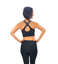 Load image into Gallery viewer, Deva Top - Criss Cross Crop - Black
