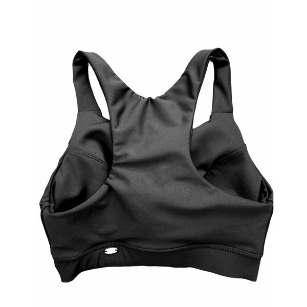 back view of Top Deva Black made out of recycle plastic fabrics