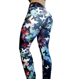 Back image of the leggings Butterfly somebody using them